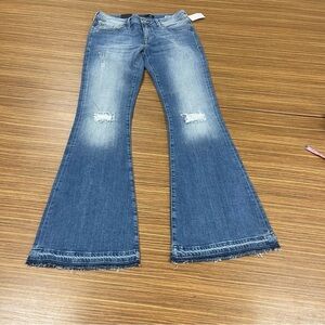 Mavi Jeans Women Size 27 / 32 Distressed Flare Cut Blue Medium Wash